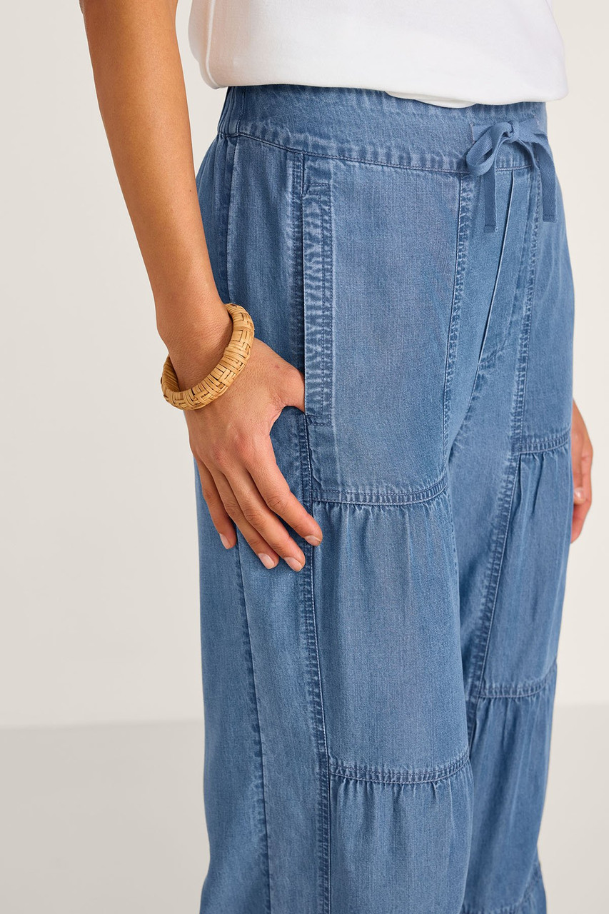 TENCEL Ruched Wide Leg Pull On Pants - image 5