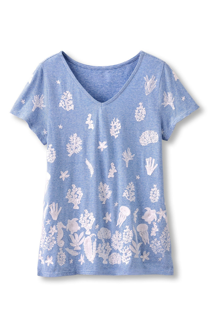 Micro Stripe Sealife Cotton SS Tee - image 3