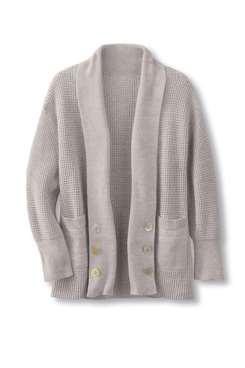 Textured Shawl Collar Cardi - image 3