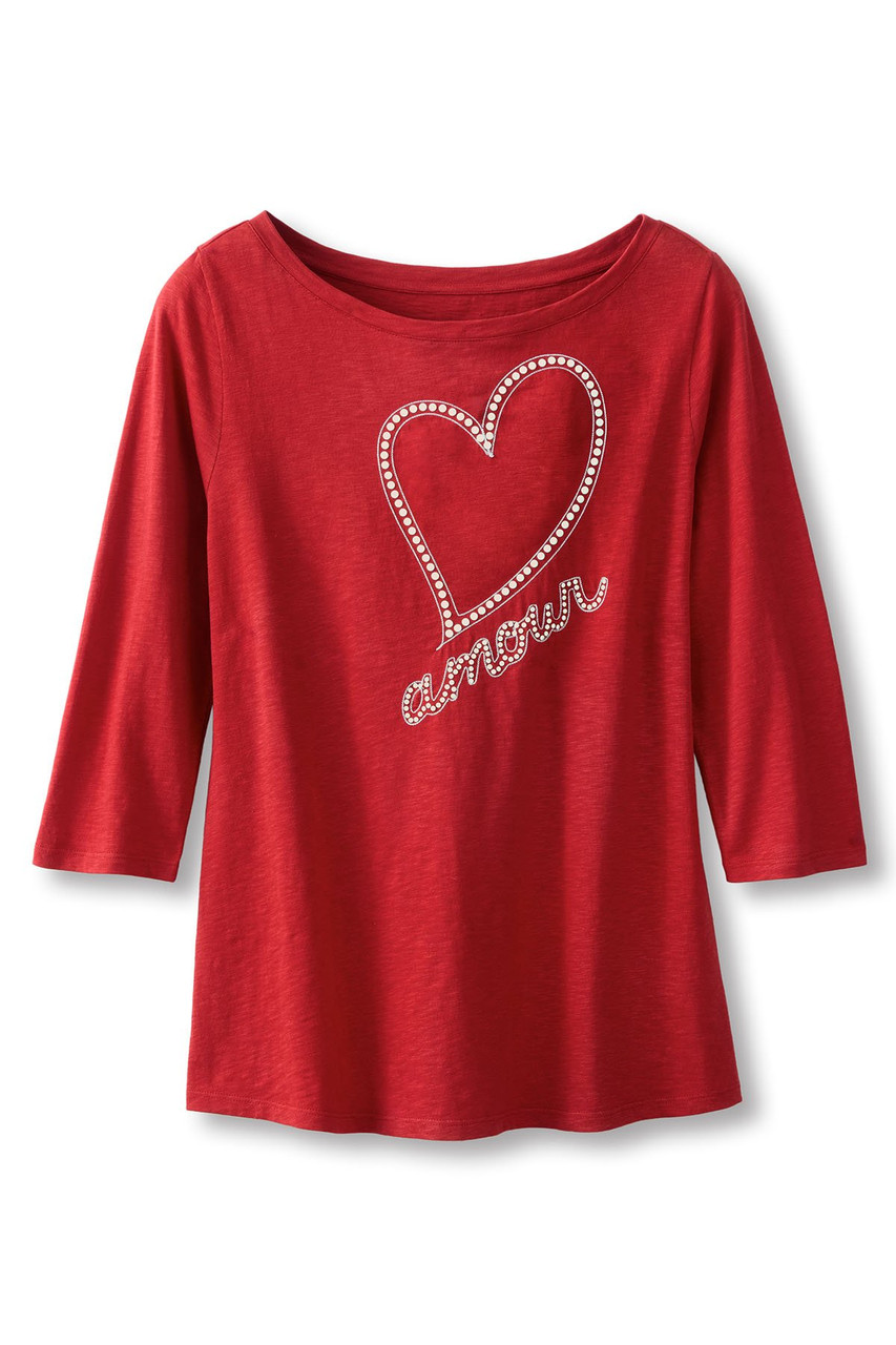Embellished Heart 3/4 Slv Knit Tunic - image 3