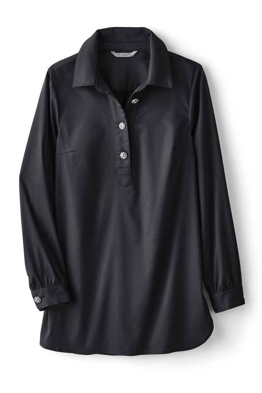 Easy-Care Stretch Woven Popover Tunic - image 4