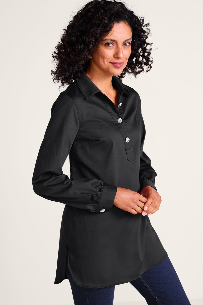 Easy-Care Stretch Woven Popover Tunic - image 3