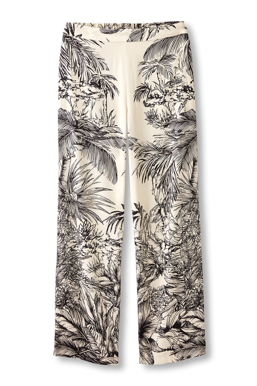 Tropical Toile Wide Leg Pull On Pants - image 3