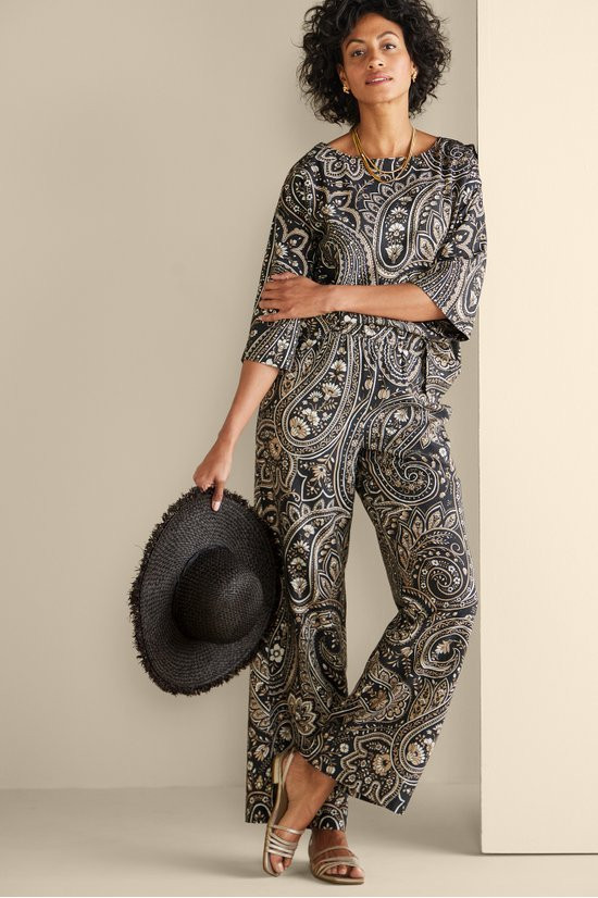 タグ付き FLOWER PRINT VELOUR PANTS 直近モデル Fleur Pants