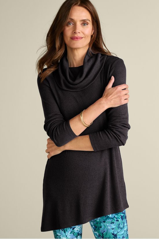 ALICE + OLIVIA Mae Cowl Neck Black Beaded Tunic Size S *NEW*