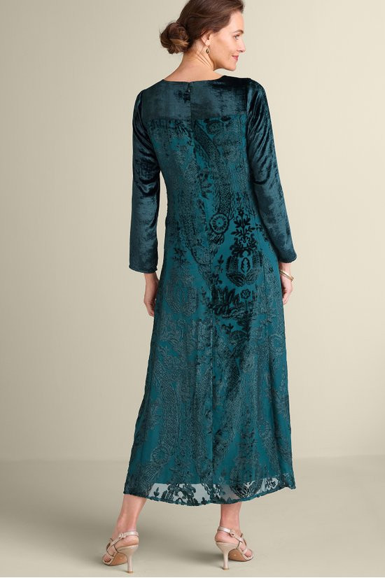 Burnout Lace-Up Maxi Dress in Maroon