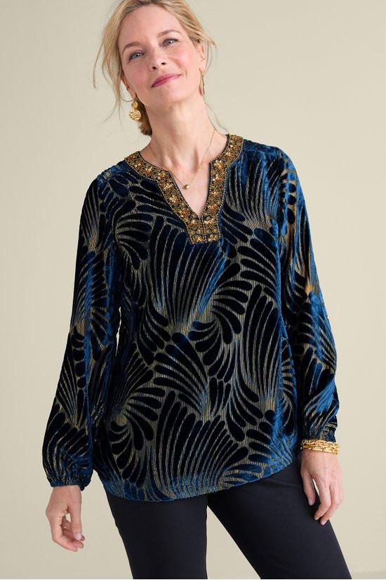Maye Printed Velvet Tunic