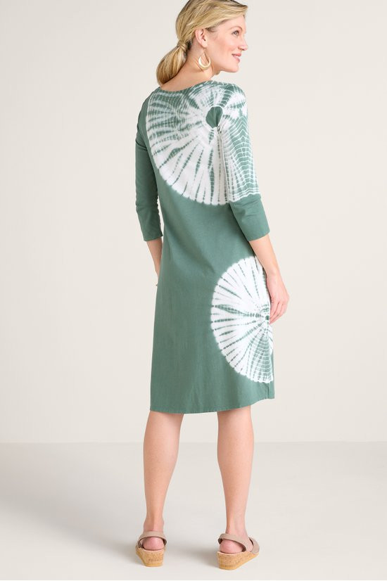 226216 Short Sleeve Button-Down Dress (Indigo Tie-Dye) main image 0