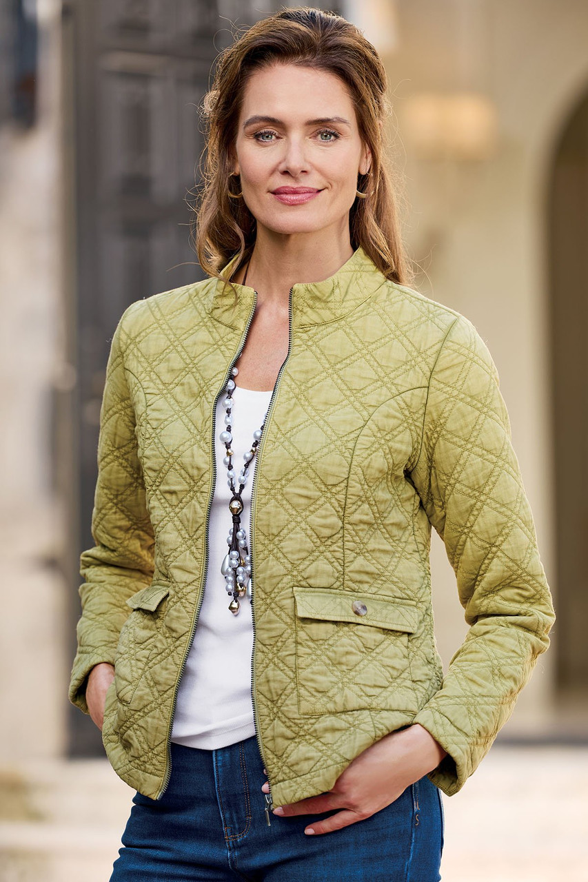 Lightweight Quilted Zip Front Jacket