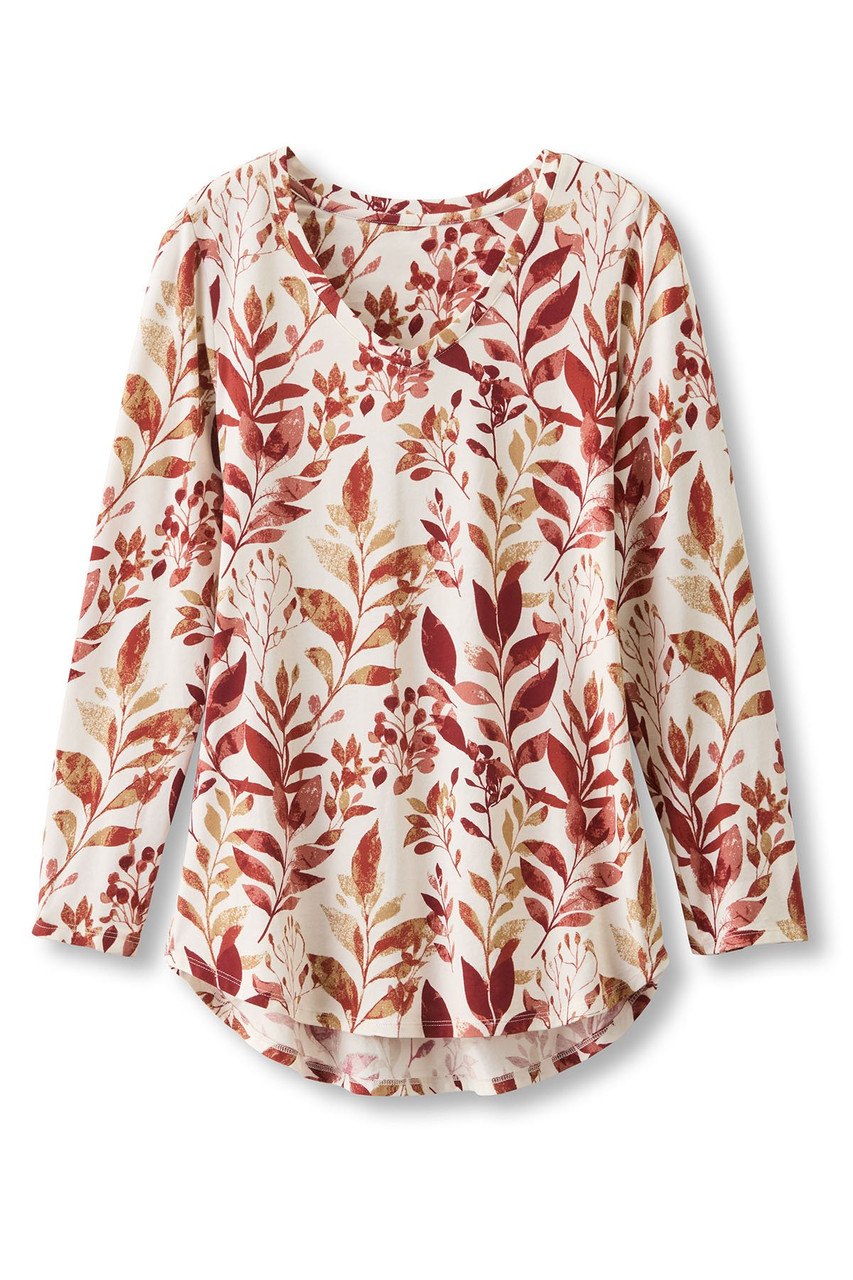 Pima Isabel Sunwash Leaves LS Tunic