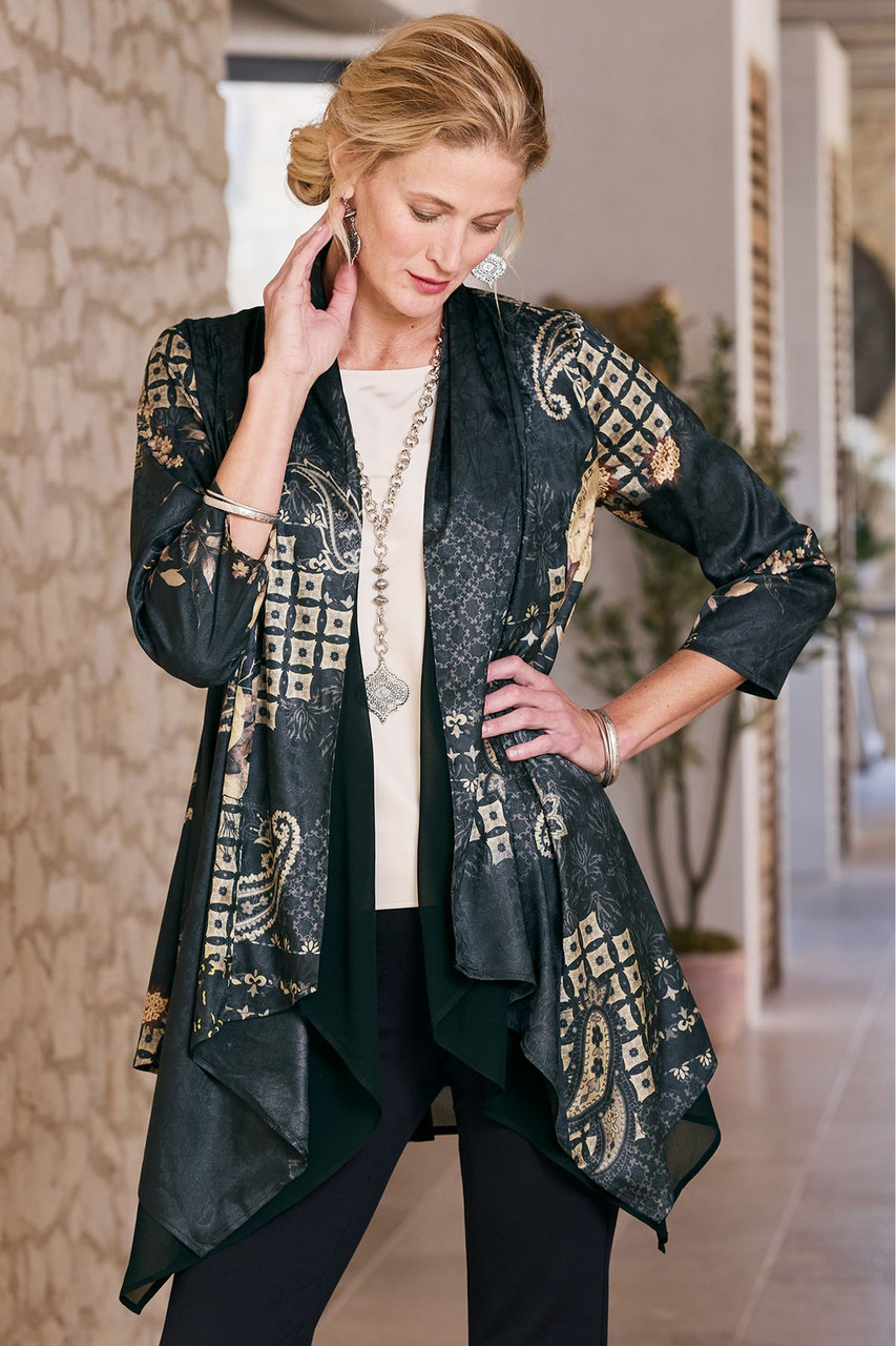 Floral Satin Jacquard Topper
