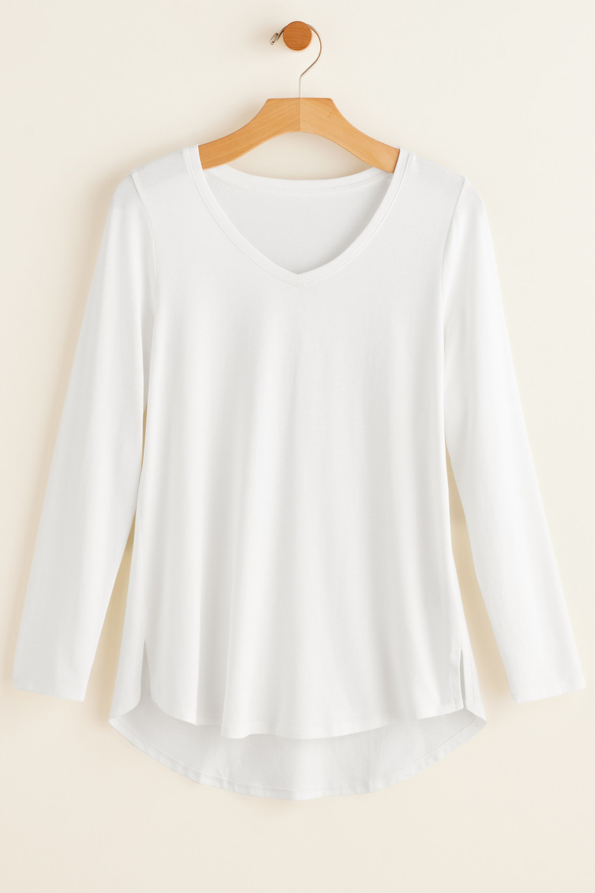 T-shirt col rond avec découpe trou marine Ulla Popken | La Redoute