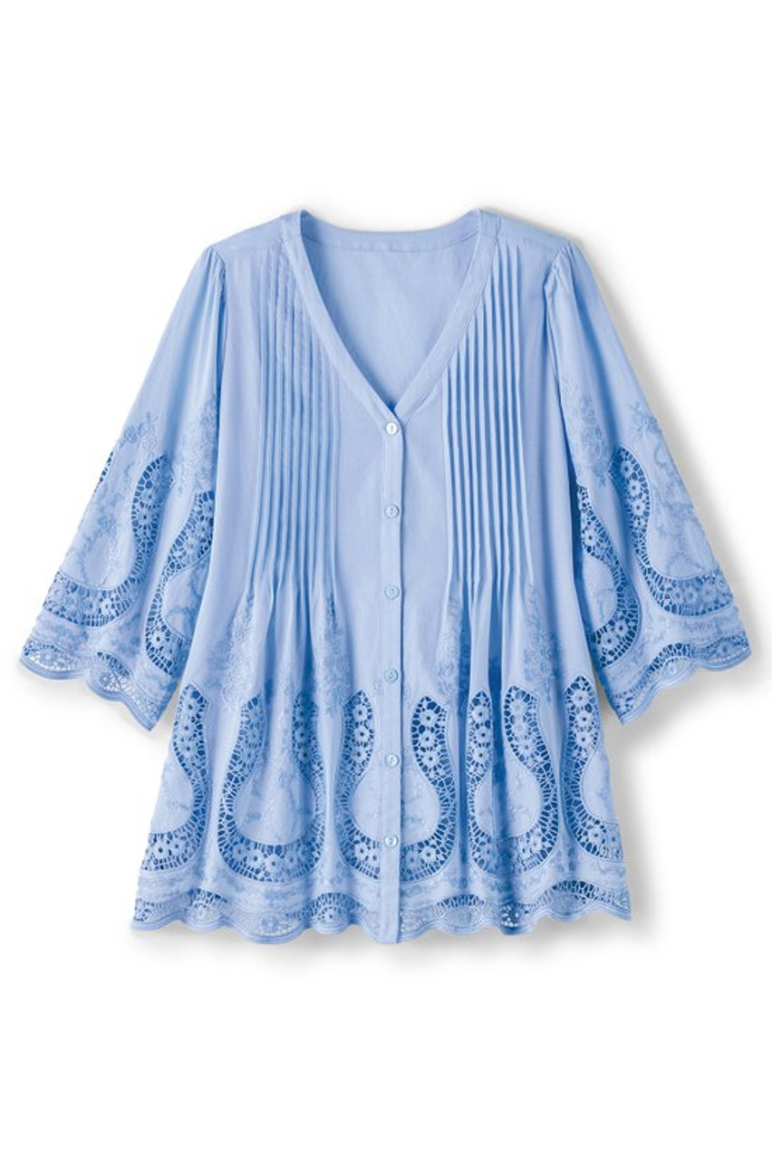 トップス melt the lady eyelet sheer tops Merlette Women's Sol Eyelet Top | $360.00 | Saint Bernard