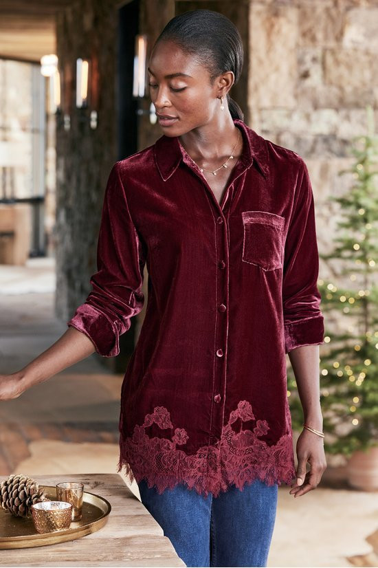 Eden Velvet and Lace Shirt