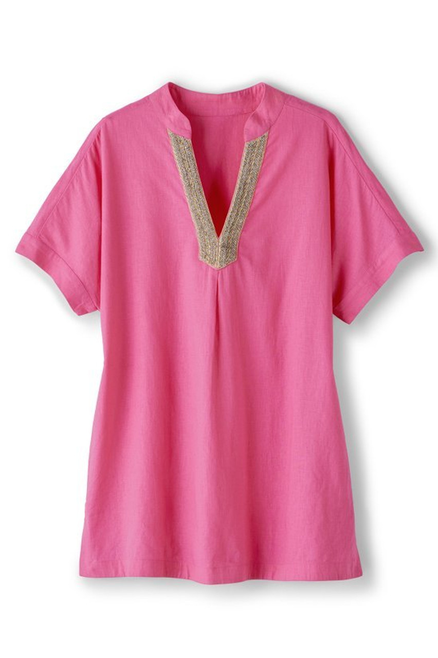 Tシャツ・カットソー CORMIO Women Tunic Tops ANNACASHMEREBLEND 38148 PINK Chloé - Girls Magenta Pink Embroidered Cotton T-Shirt