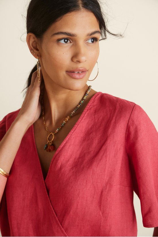 Avonia Linen Wrap Top - image 5