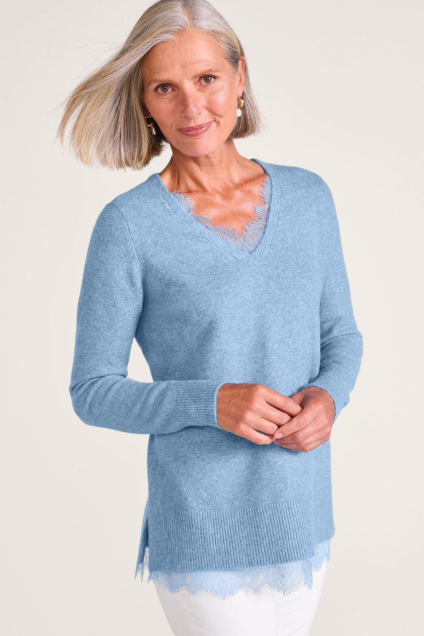 Graced In Lace Layered-Look Sweater - image 2