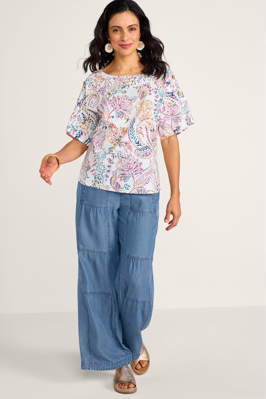 TENCEL Ruched Wide Leg Pull On Pants - image 2