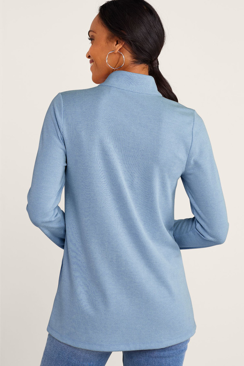Brushed Twill LS Btn Neck Knit Tunic - image 5
