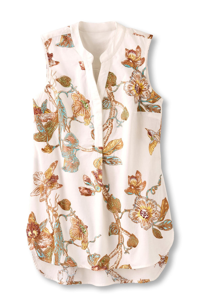 Embroidered Pullover Cotton S/L Tunic - image 3
