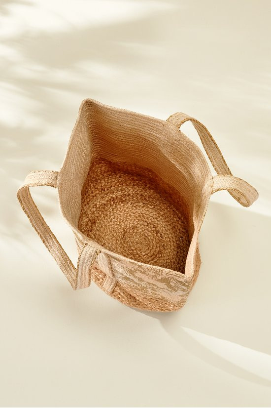 Metallic Floral Jute Tote - image 2