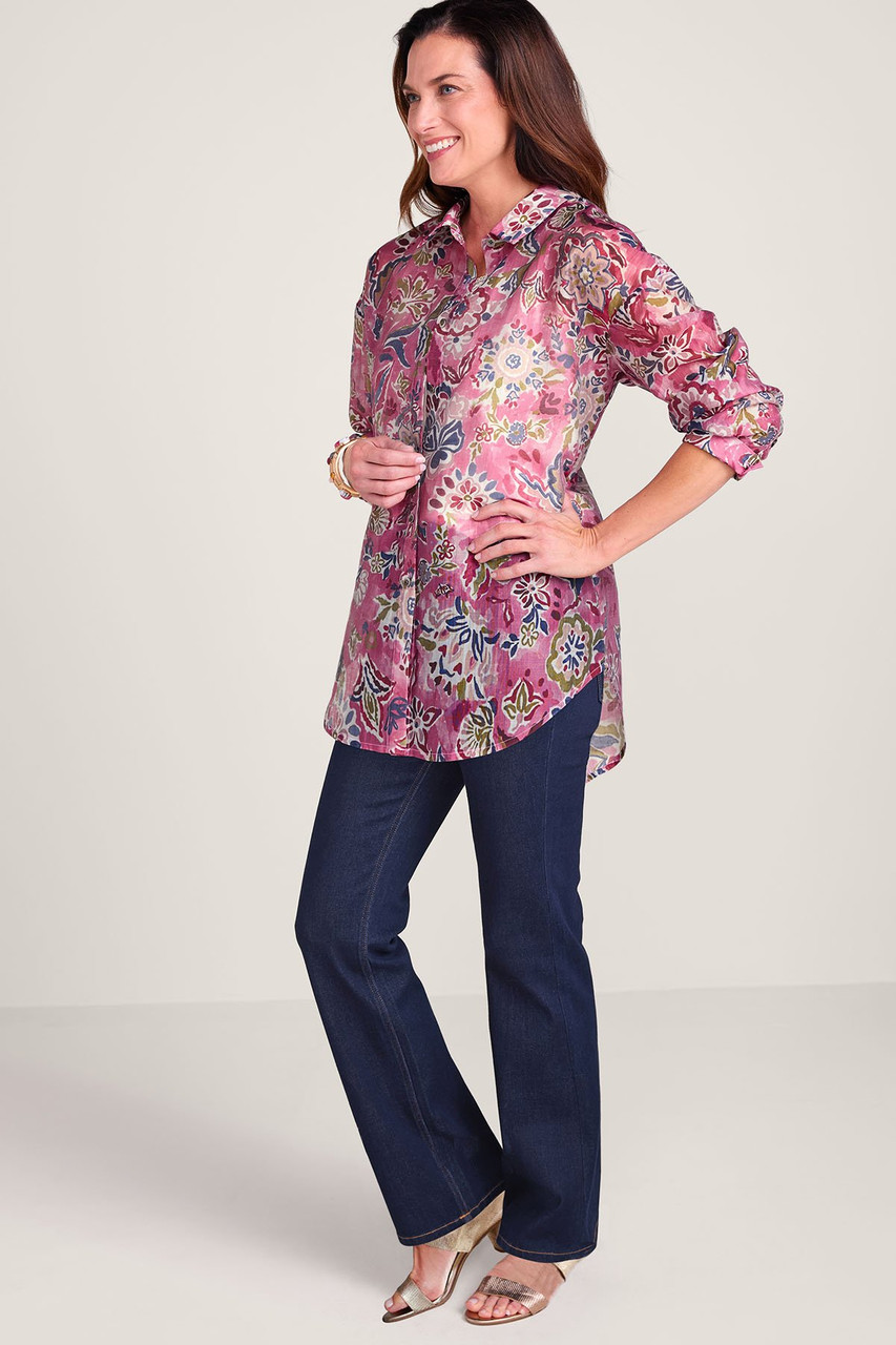Petals In Bloom LS Button Front Tunic - image 4