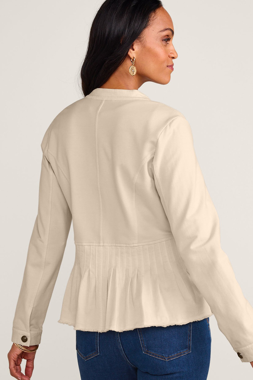Mixed Media Btn Front Peplum Jacket - image 5