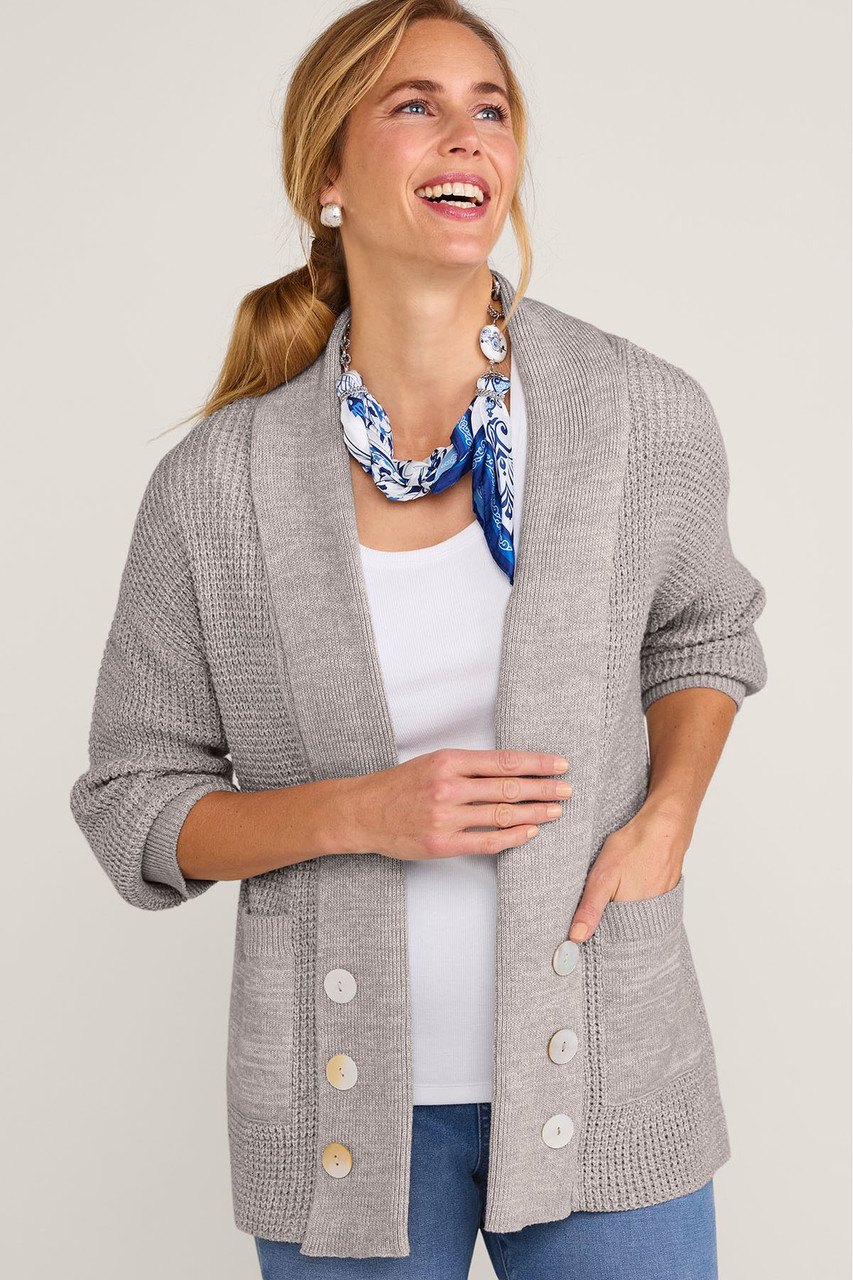 Textured Shawl Collar Cardi - image 2