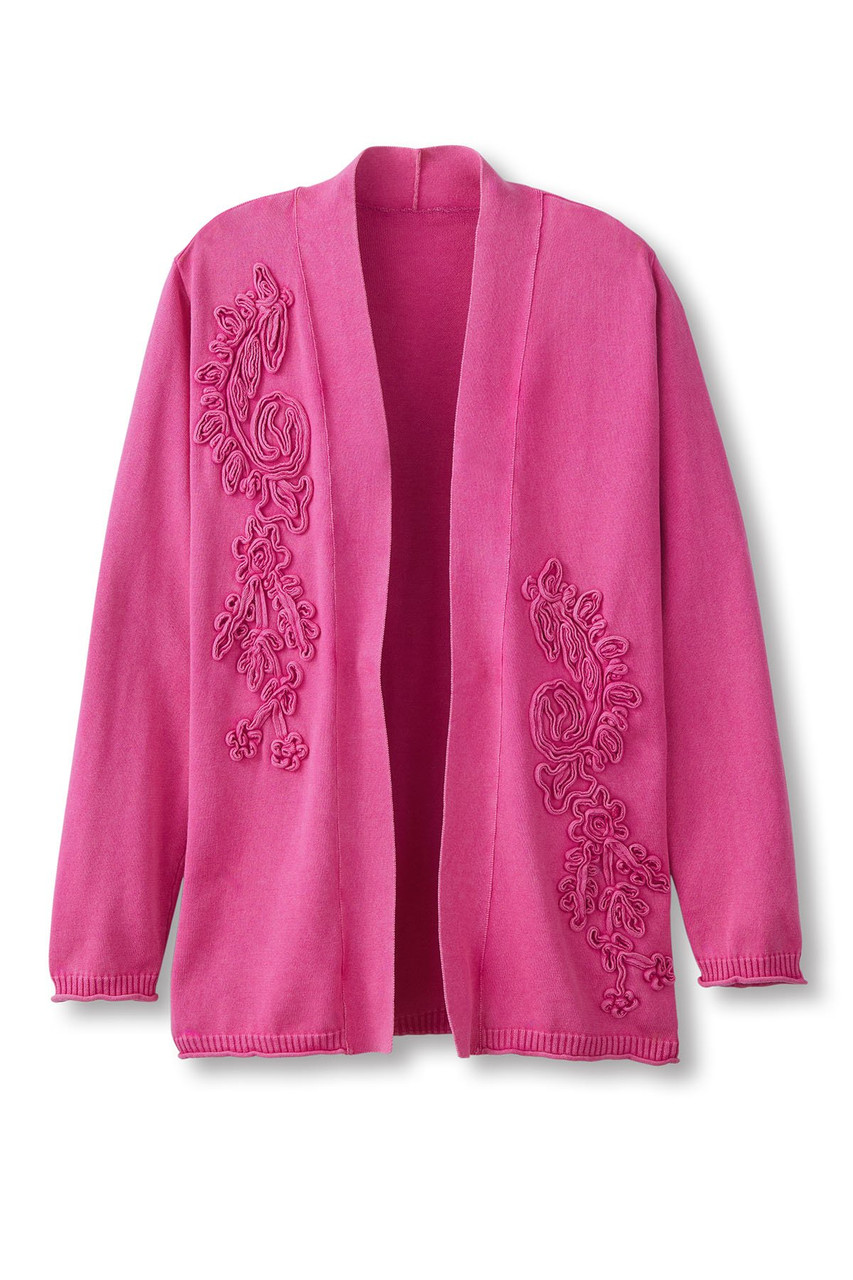 Soutache Detail Open Front Cardi - image 3