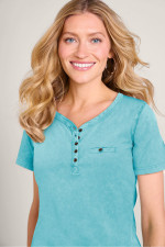 Vintage Wash Cotton SS Button Tee