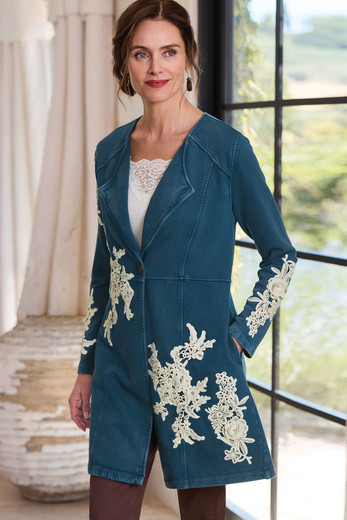 Floral Satin Jacquard Topper