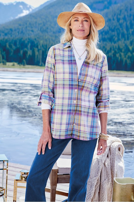 Maize Plaid Velvet Tunic