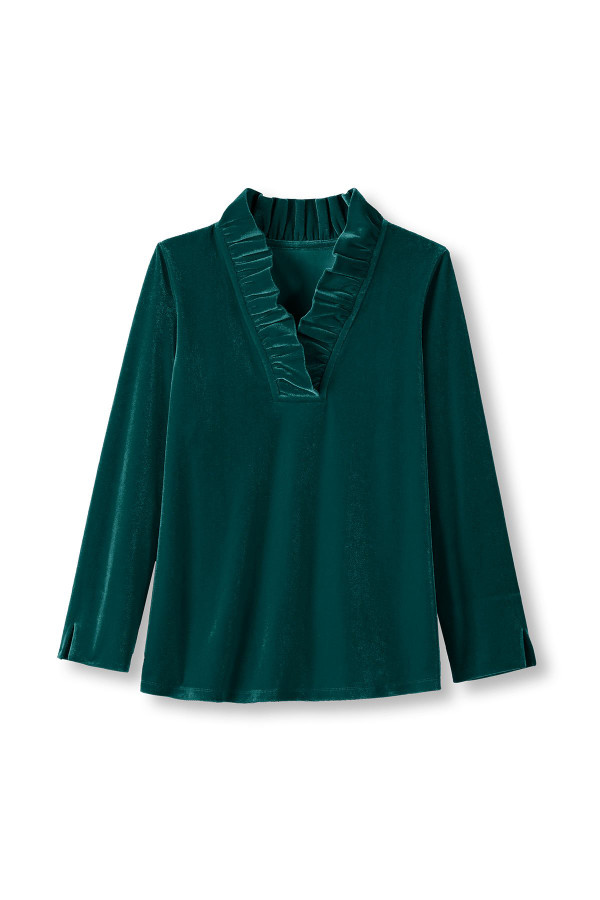 Marlee Ruffle Velvet Top
