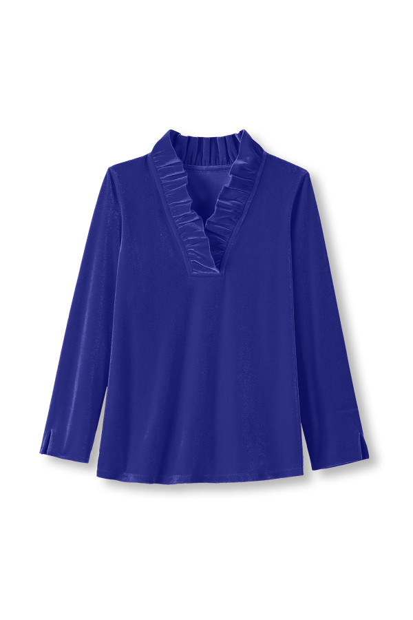 Marlee Ruffle Velvet Top