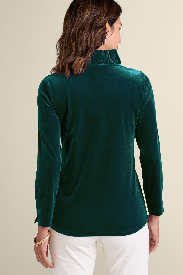 Marlee Ruffle Velvet Top