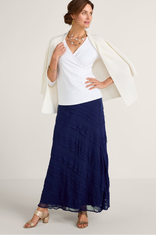 Silk Tiered Skirt