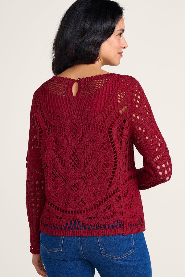 Liliana Cotton Lace Sweater