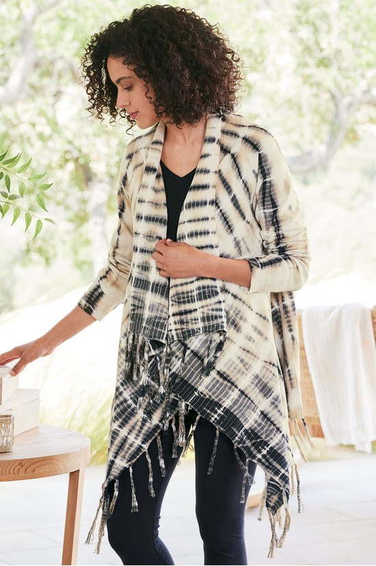 Mystic Sands Tie-dye Open Front Cardigan