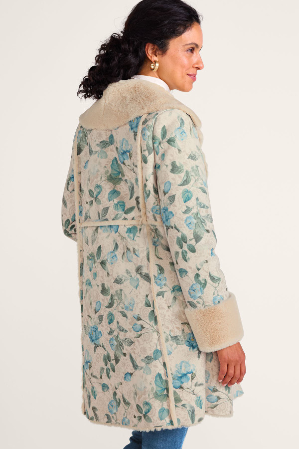 Charmonix Mid Length Faux Fur Suede Coat
