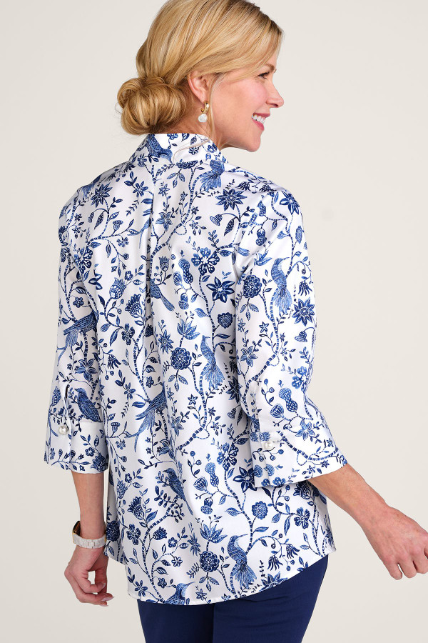 Easy Care Stretch Woven 3/4 Slv Popover
