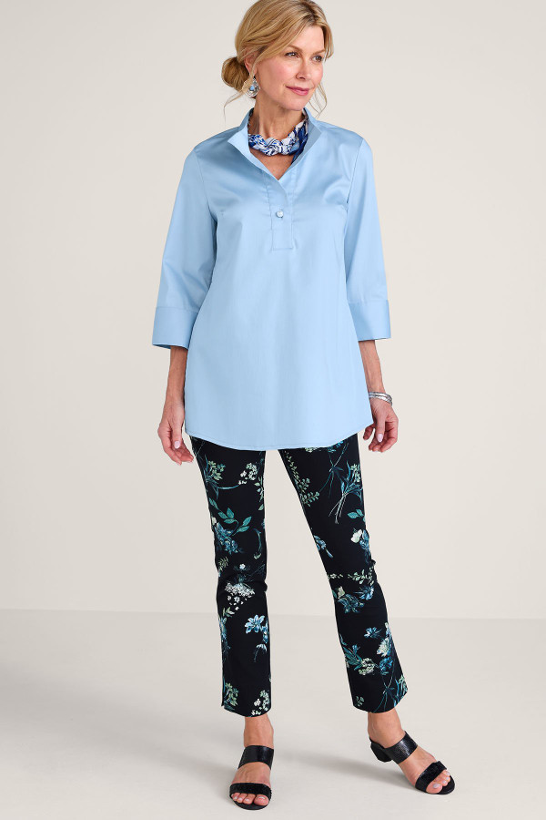 Easy Care Stretch Woven 3/4 Slv Popover