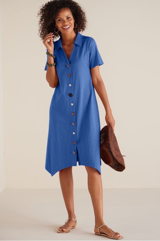blue dress with buttons Blue Denim Button Front Maxi Dress - All Dresses