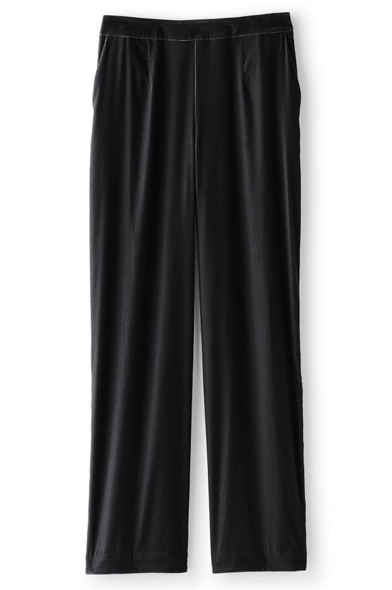 【aere】アエレ　 smooth velours pants 36 ブラック Aria Velvet Wide Leg Pants I