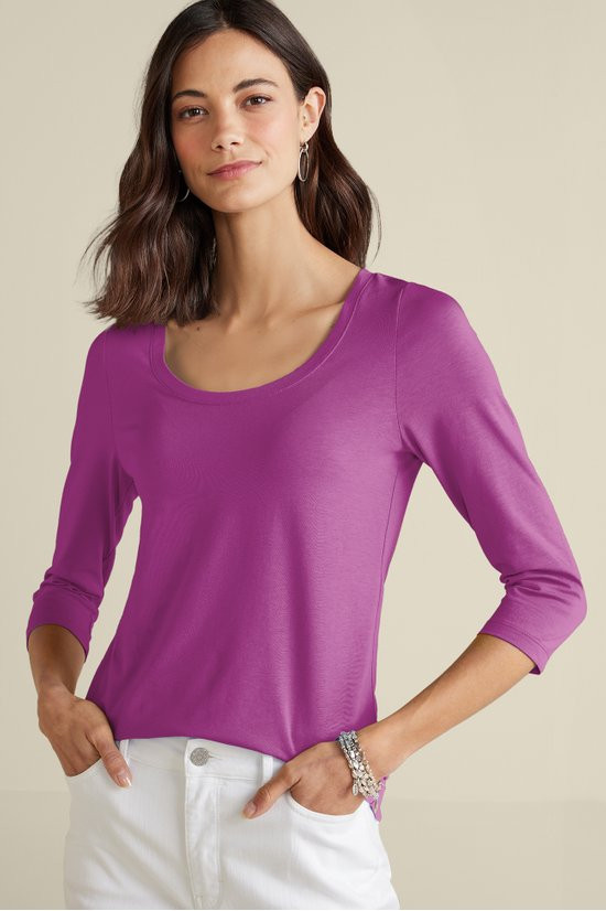Soft Essential™ Supima® 3/4 Sleeve Tee I