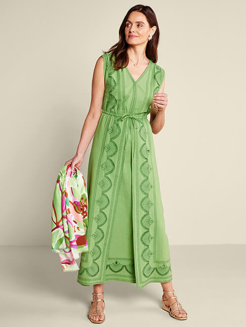 Dresses category image featuring the green Ellison Maxi Dress