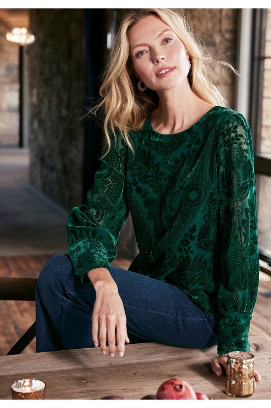 トップス SHEER VELOUR POWER SHOULDER TOPS NEW SHEER VELOUR POWER SHOULDER TOPS / CLANE 17,600yen stock