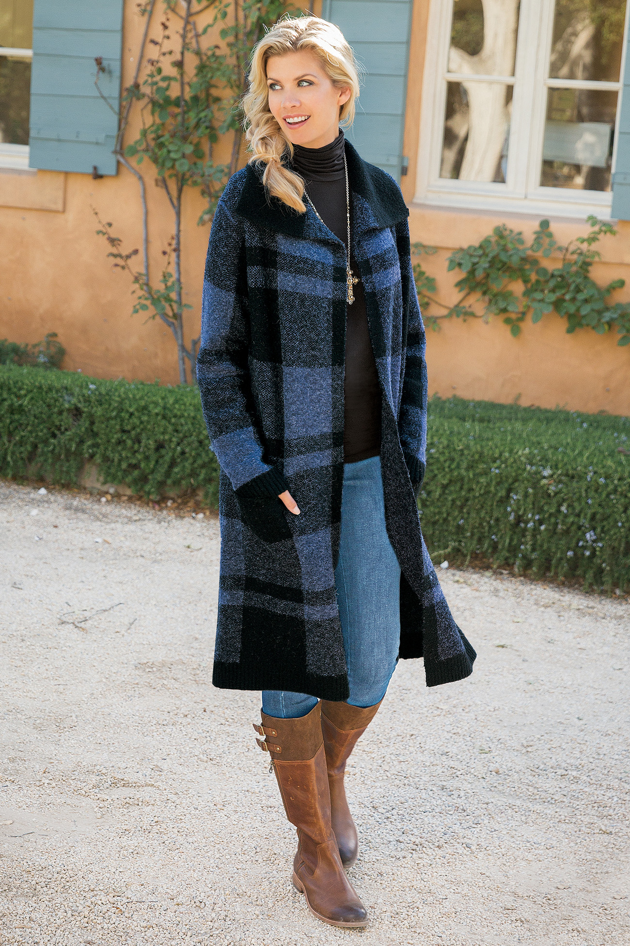トップス mideal plaid pattern cardigan Posh Plaid Cardigan