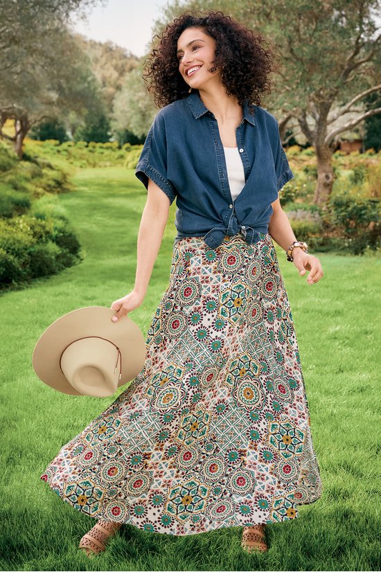 マメクロゴウチ Stained Glass Printed Skirt 20PF マメクロゴウチ Stained Glass Printed Skirt 20PF