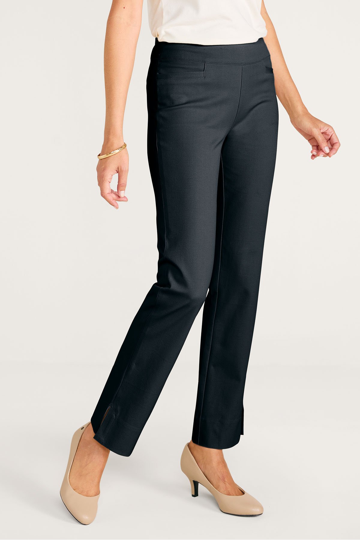 women's straight leg dress pants Straight-Leg | DPYP Comfort & Style The pleated seams on the back of the legs provide added detail to this classy style Women's Perfect Fit Pants, Straight-Leg
