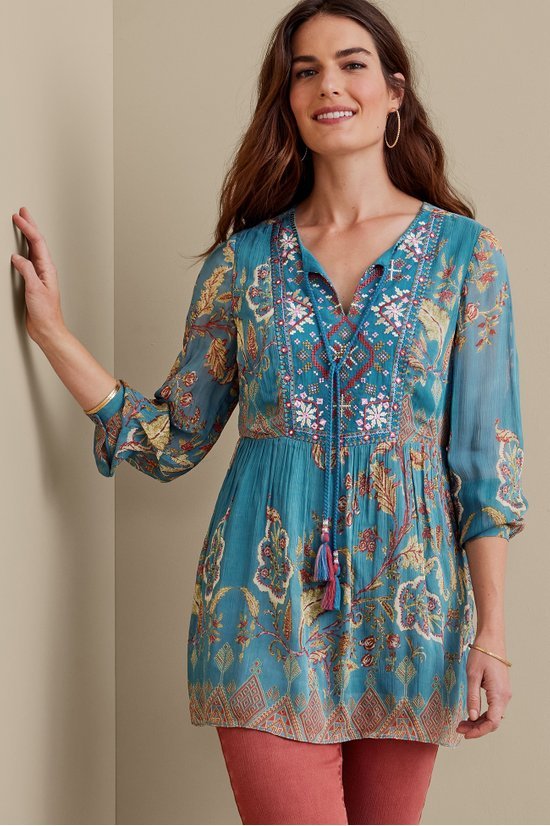 トップス AMAIL deco volume tunic Green Long Winter Draped Tunic Top, A Line Loose Casual